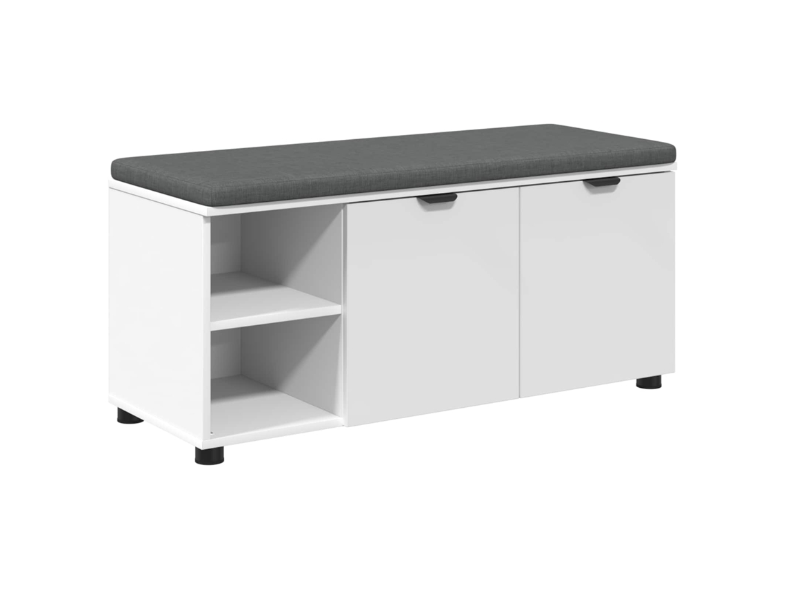 Banco de Hall com Almofada Liso Branco 100x38x46 cm
