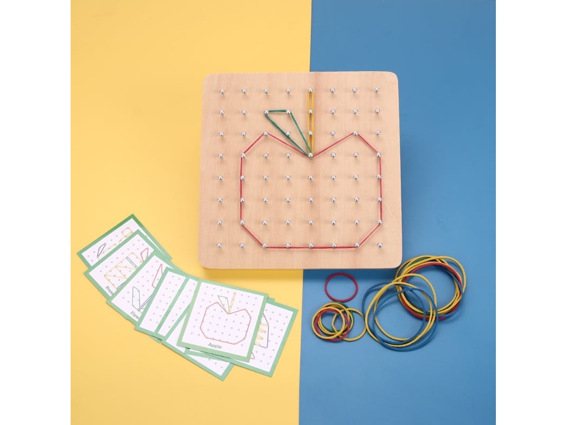 Geoboard De Madeira Montessori, Brinquedos Educativos Para Crianças Lurelia