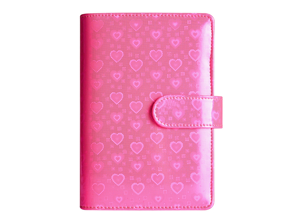 A6 Holographic Macaron Pu Leather Loose Leaf Cash Budget Planner Love Pink Cover Only