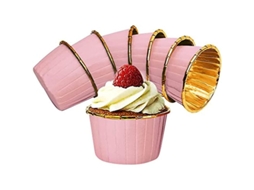 Forminhas de Cupcake Douradas Nova Line, Cascas de Bolo para Assar