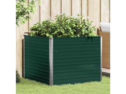 Vidaxl Canteiro Jardim Elevado 100x100x77cm Aço Galvanizado Verde