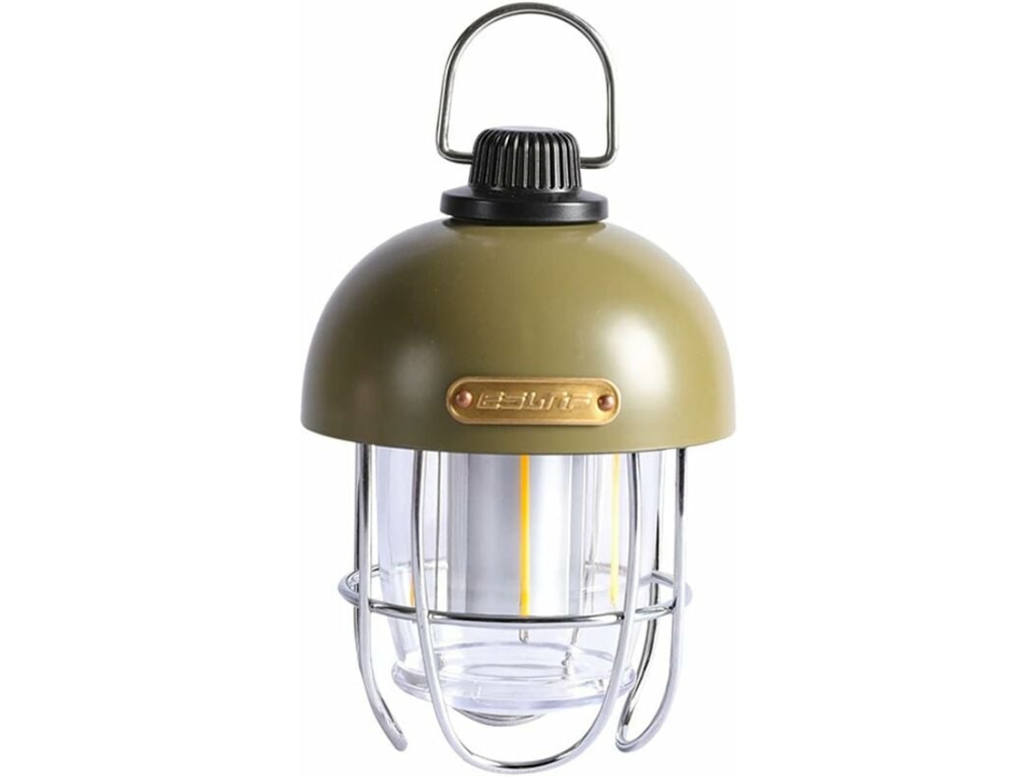 Clássico Vintage Led Luz de Acampamento Recarregável para Viagens Ao Ar Livre Gaiola Caminhadas Tenda Lâmpada Regulável Verde Militar