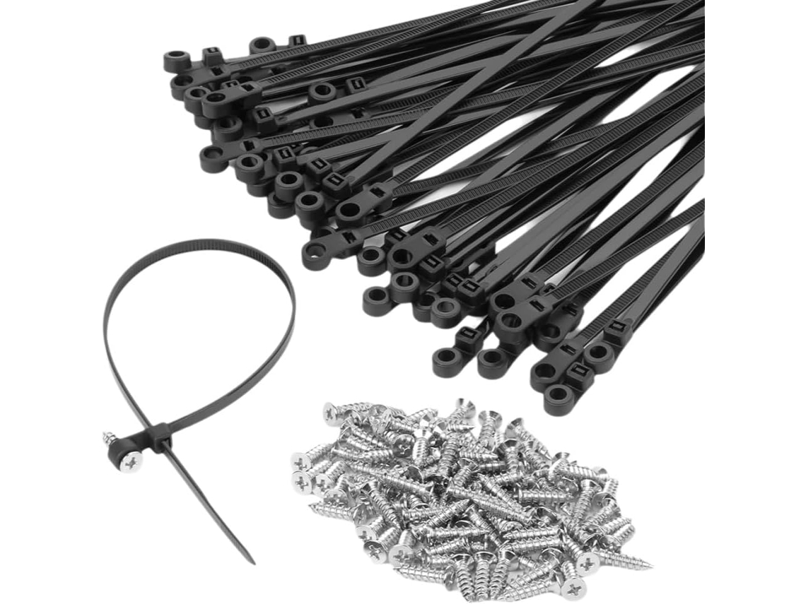 Abraçadeiras De Cabo De 30 Cm 54 Kg 100 Abraçadeiras De Cabo Com Trava E Furo Par Gokoco (pacote Com 100)