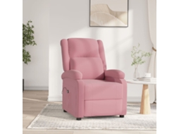 Vidaxl Poltrona De Massagens Reclinável Veludo Rosa