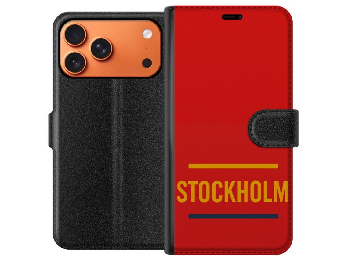 Capa Carteira Compatível Com Apple Iphone 17 Pro Max Estocolmo
