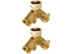 Conector Y Para Mangueira De Água 3/4 Polegadas, 2 Peças, Com