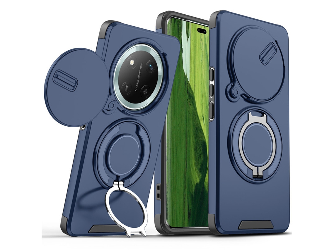 Capa PANOONA para Honor 400 Lite com Lente Deslizante Proteção Extra para Câmera e Anticair Azul