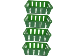 Conjunto de 4 vasos de flores, cestos de plantio, jardineiras, com drenagem, Besportble