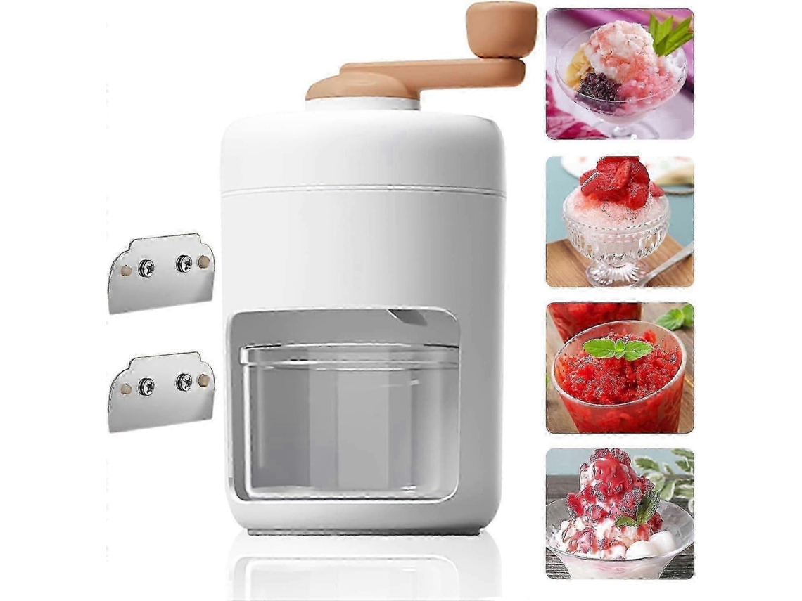 Triturador de Gelo Manual Rotativo, Máquina de Gelo com Recipiente, Triturador de Gelo TAISHENGDA