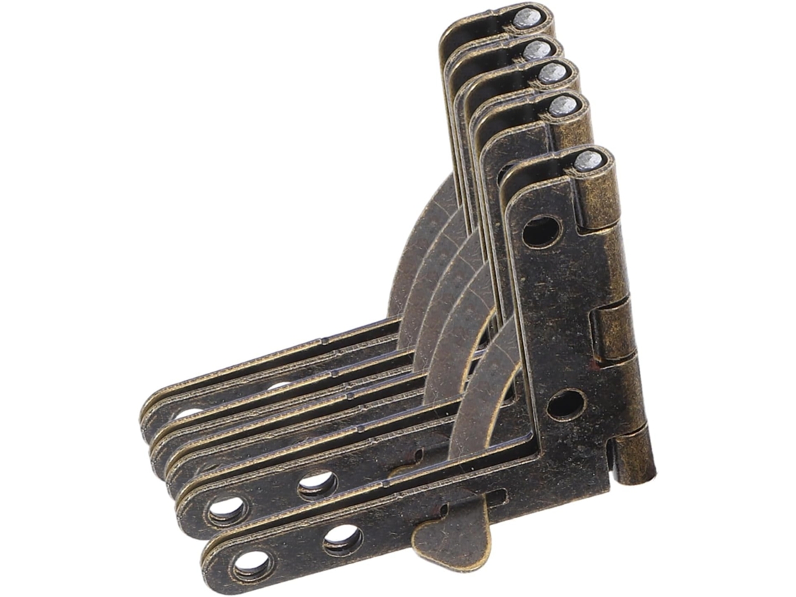 Shineofi Conjunto De 4 Dobradiças Ferro Para Móveis Com 8-furos, Design Robusto, Acabamento Marrom, Ideal Para