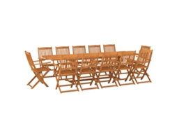 Conjunto de 13 peças de jantar para jardim de 280x90x75 cm em madeira de acácia MAISON EXCLUSIVE