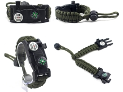 Pulseira de Sobrevivência em Paracord Verde BRILVIBERA