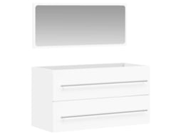 Bathroom Cabinet With Mirror, Bathroom Cabinets With Mirrors Vidaxl Branco Madeira Processada (n/a)