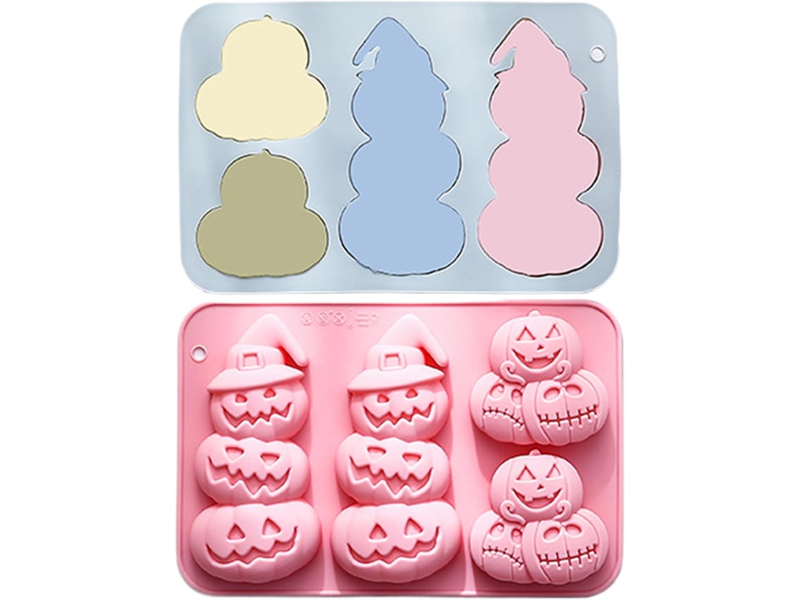 Conjunto de 2 Moldes de Silicone Assar Com Tema de Halloween