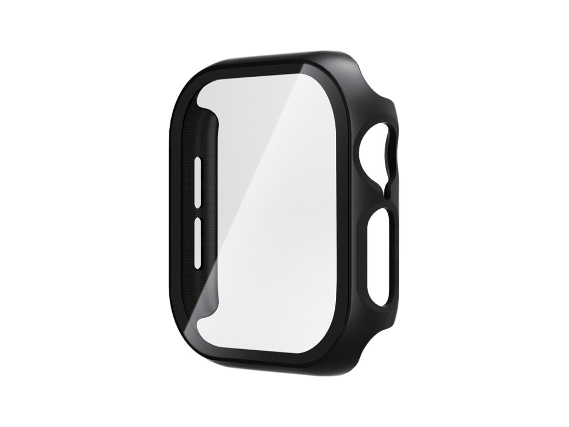 Capa para Apple Watch Series 11 42mm com Protetor de Tela de Vidro Temperado preta XIAOMOYU