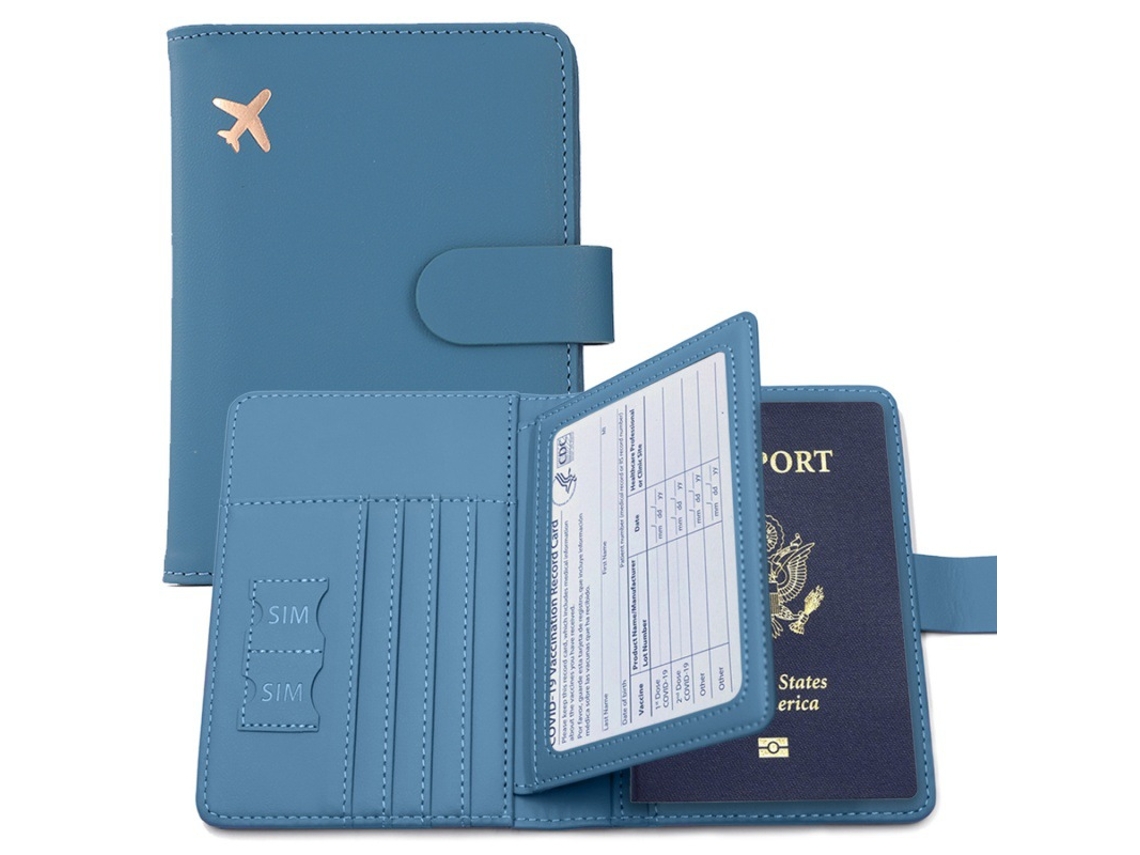 Azul, Porta, Documentos, Porta-passaporte Integrado, Multifuncional