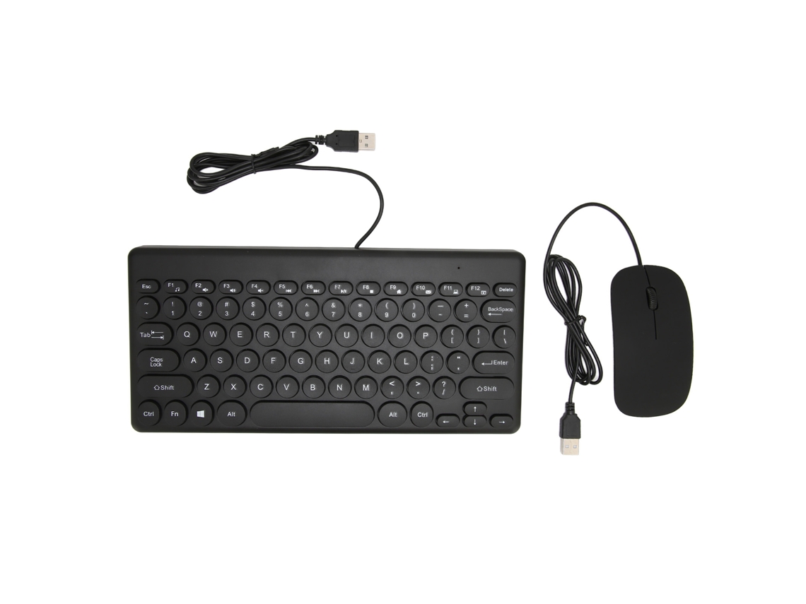 Combo De Teclado E Mouse Com Fio Ergonômico Usb Preto
