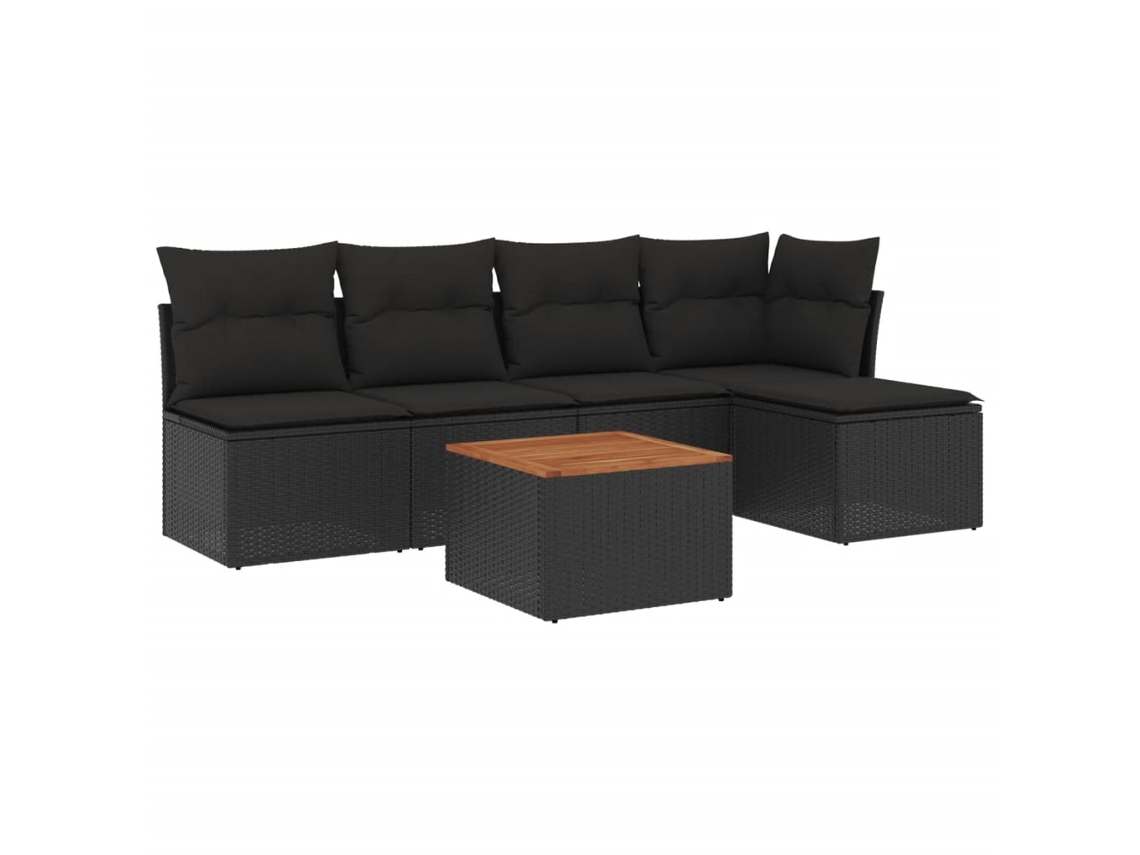Garden Sofa Set, Garden Sofa Sets Vidaxl Preto Rattan / Vime (n/a)