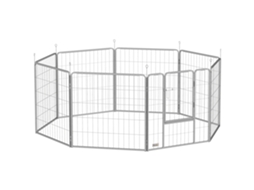 Cercado 80cm 8 Peças Porta Aço Prata Filhotes VOLTEDGE