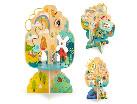 Brinquedo Educativo para Crianças Árvore de Madeira Apoiando O Desenvolvimento 12M ECOTOYS
