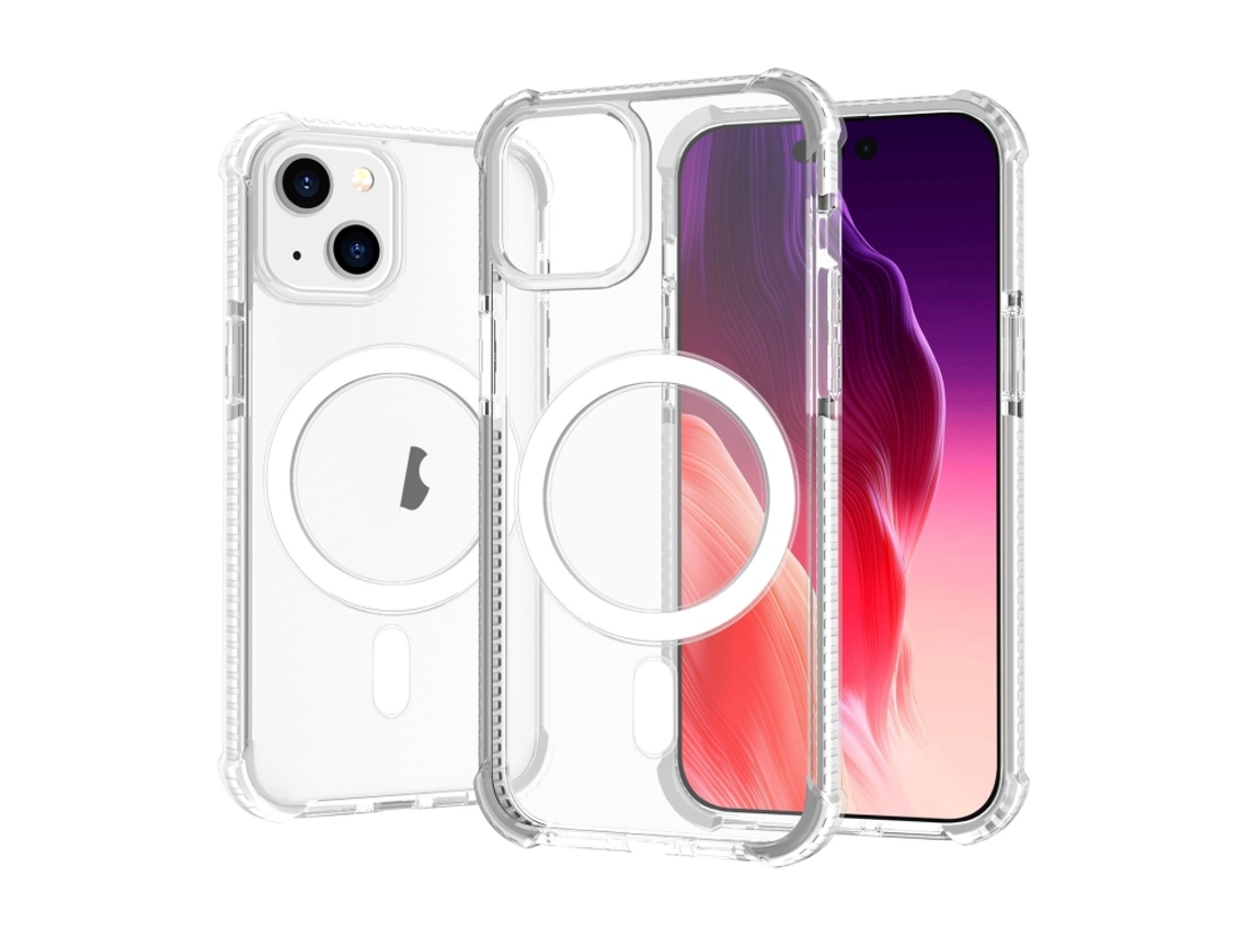 Capa De Acrílico Transparente À Prova De Choque Para Iphone 15 Plus - Magnética - Magsafe