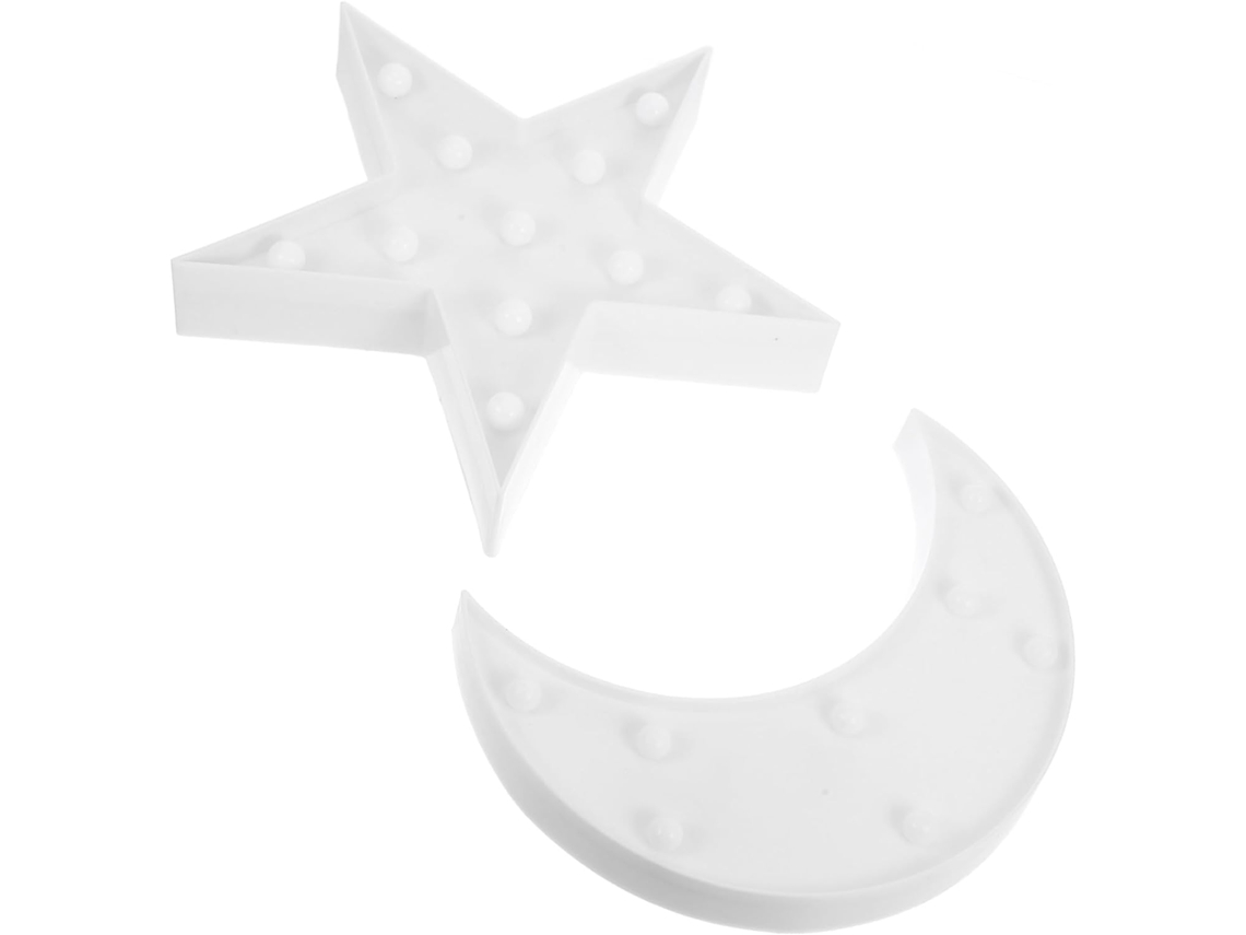 Conjunto de 2 luzes noturnas nos formatos Lua e Estrela Mini.