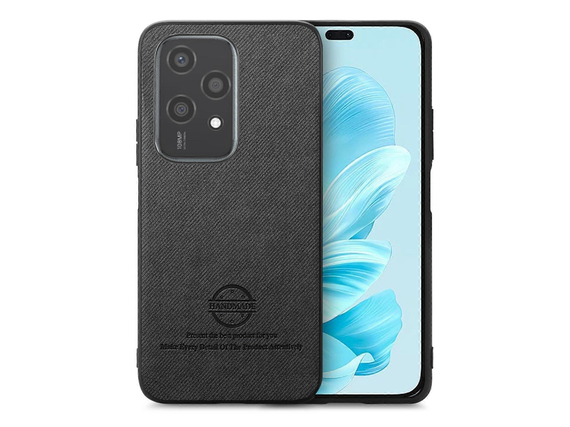 Capa Traseira Para Celular Em Couro Sintético Sarjado Para Honor 200 Lite (versão Global)