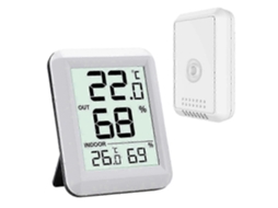 Termômetro Digital Para Ambientes Internos E Externos - Termômetro E Higrômetro Com Tela Lcd Grande - Termômetro Conectado Com Sensor Externo Sem