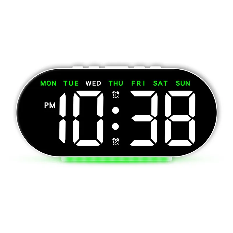 Relógio Digital Led Multifuncional (branco) Com Design Minimalista Moderno.
