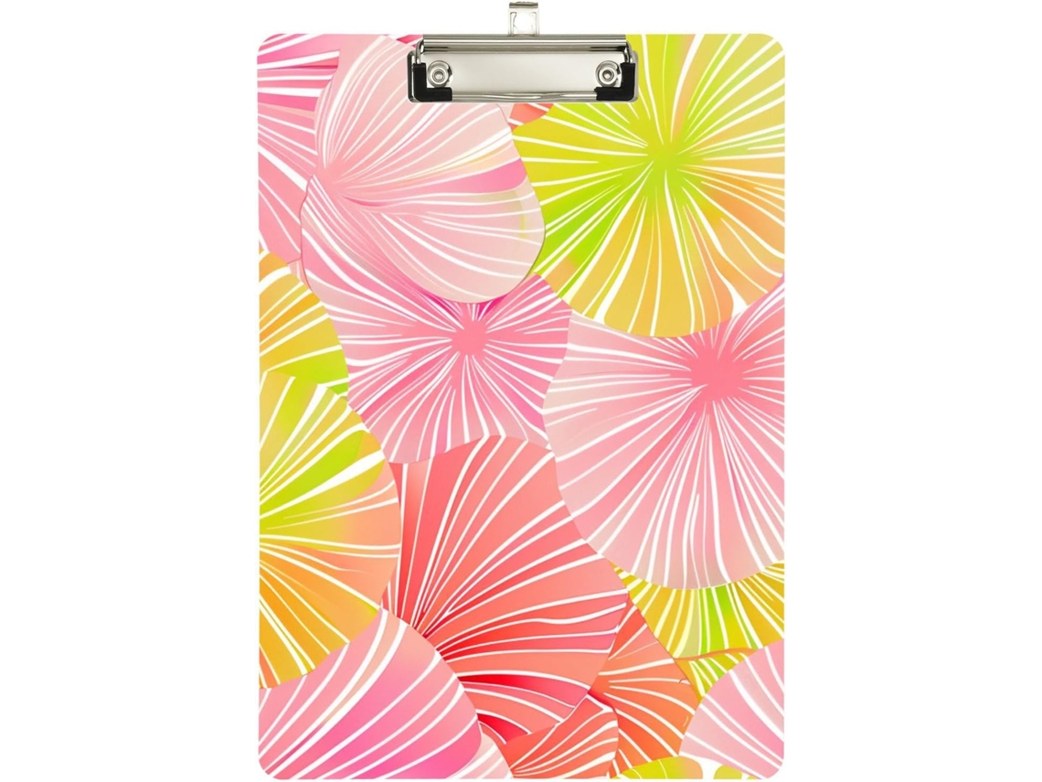 James Style Tie Dye Prancheta Clips, Rosa e Amarelo, Transparente, Professores E Profissionais De Enfermagem
