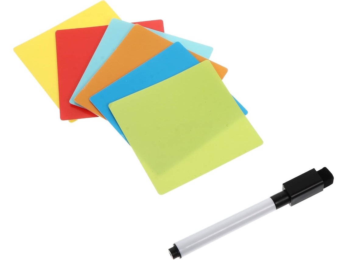 Conjunto De 12 Notas Autocolantes Coloridas Réinscriptibles Et Étanches En Pet Et Tpe, E Portáteis Para