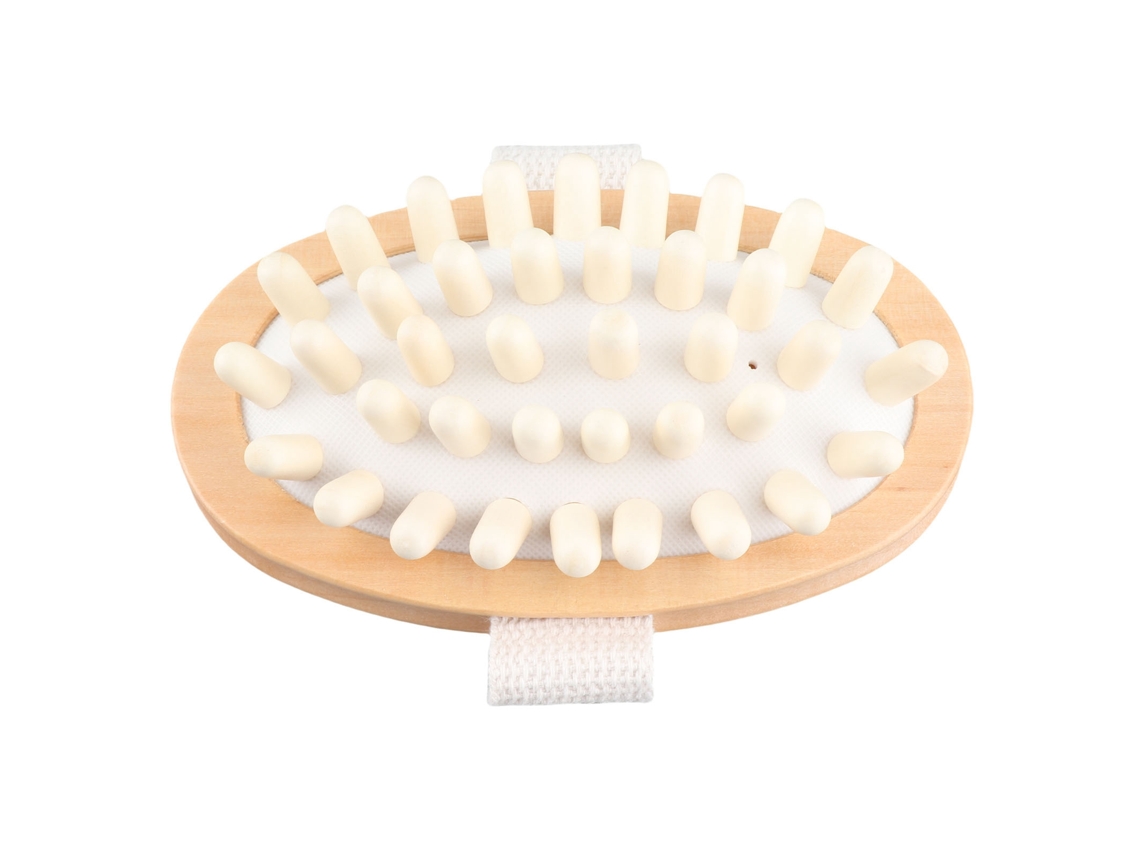 Escoba De Masaje Y Exfoliación Corporal Portátil De Bambú Para Spa Y Baño