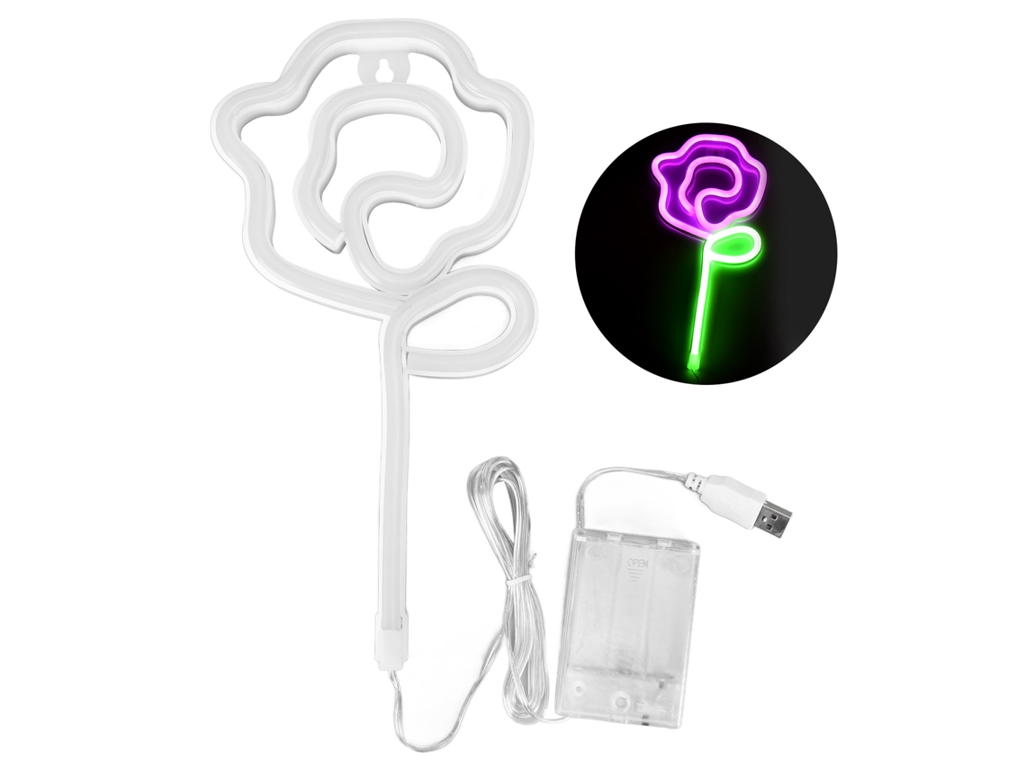 Luz de Neón Flor de Rosa Led Dia dos Namorados S/MARCA