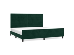 Conjunto 1 Estrutura De Cama Com Cabeceira Vidaxl Verde Veludo (203 X 206 X 128 Cm)