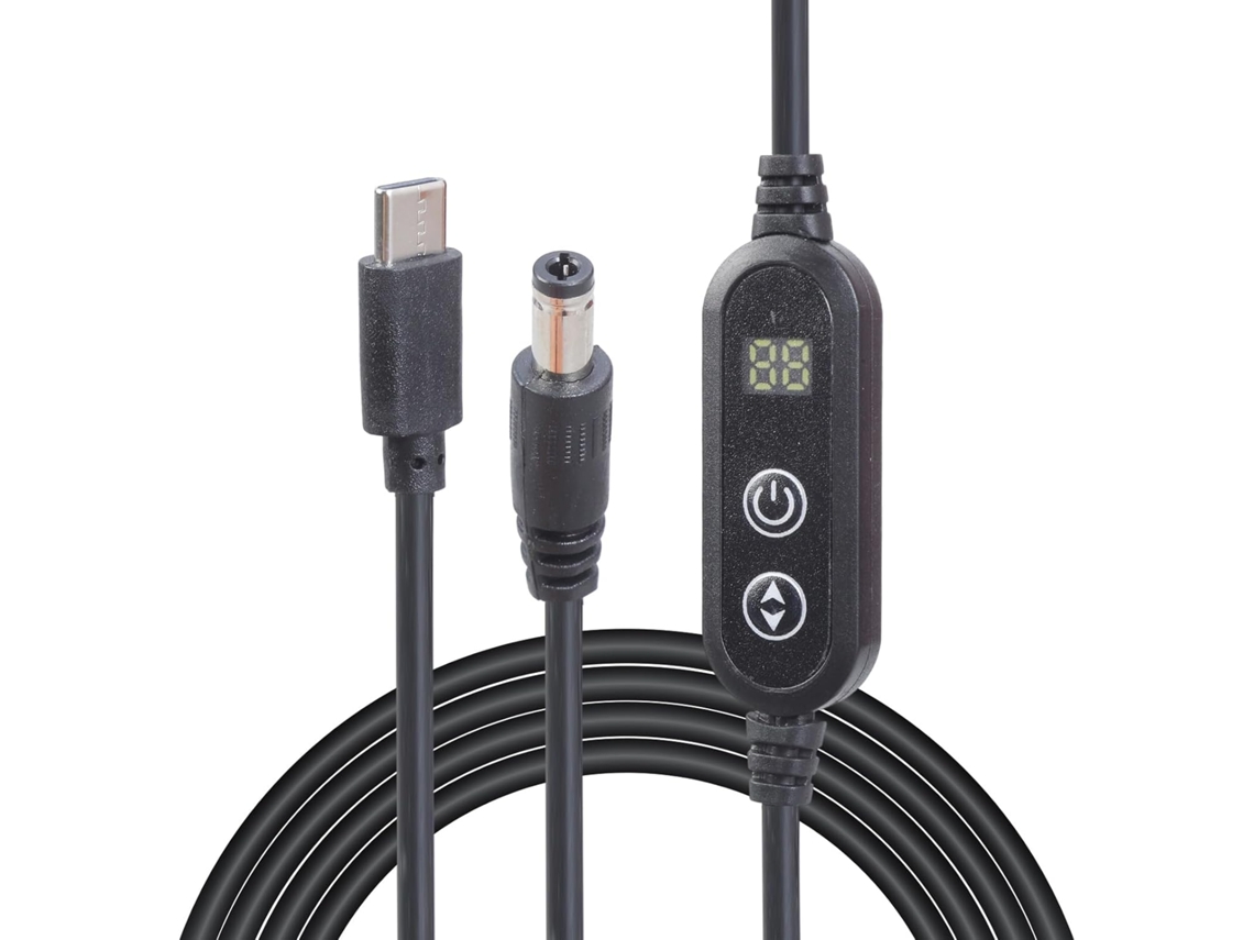 Cabo Regulador Tipo C Para 5,5 X 2,1 Mm, De Alimentação Usb 5521 Com