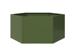 Vidaxl Vaso/floreira De Jardim Hexagonal 104x90x45 Cm Aço Verde