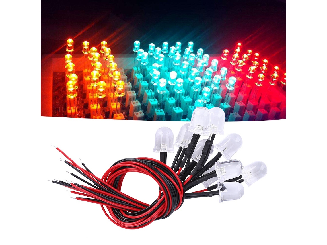 Laxiscreed Led 10mm 12v Com Ligação Pré-conectada, Efeito De Mudança De Cor E Flash Lento Para Eletrónica