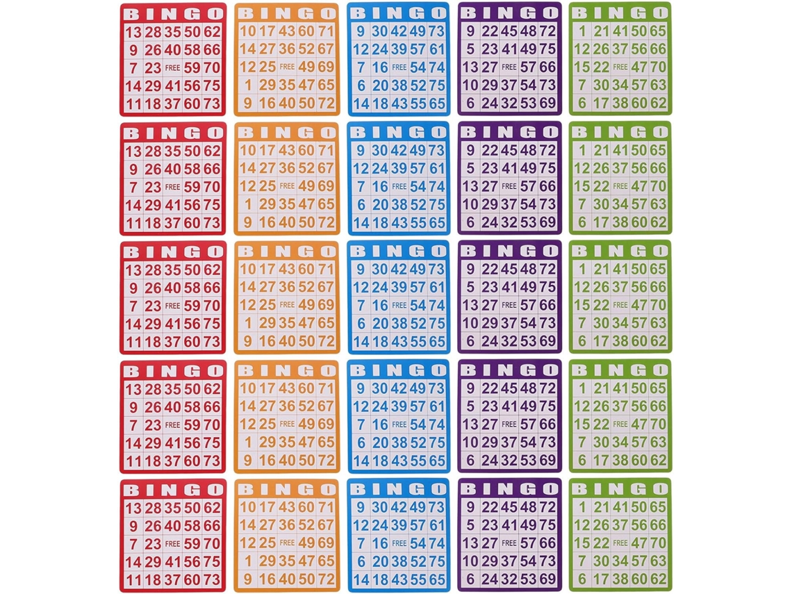 100 Para Jogo Treinamento Cartelas Bingo