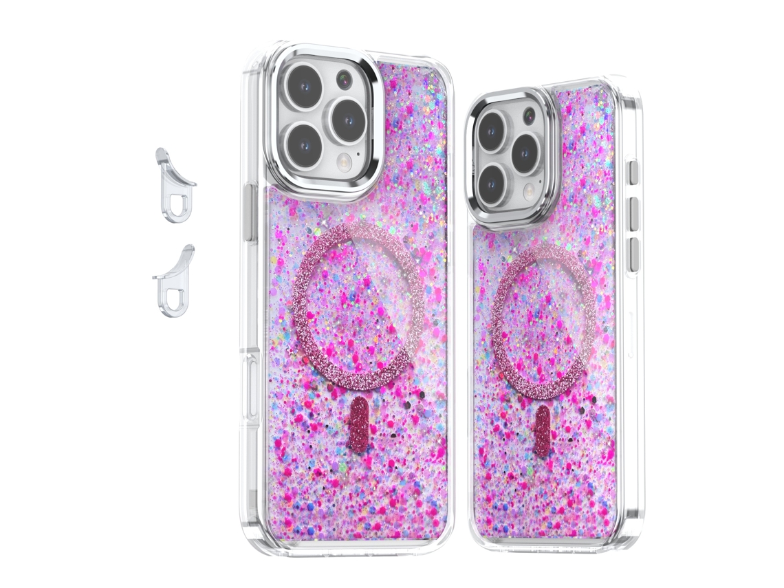 Capa Magnética Para Celular À Prova De Quedasvermelho Rosado - Iphone 15 Plus