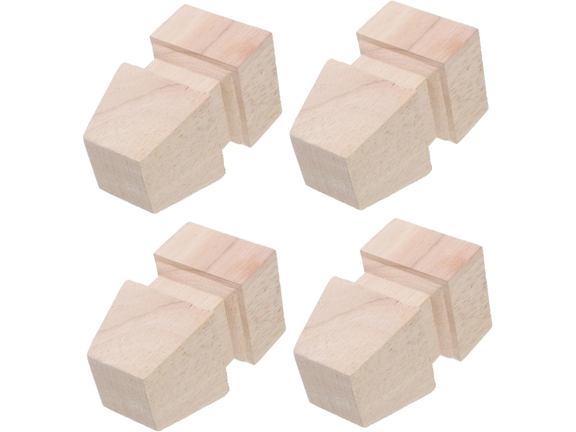 Conjunto De 4 Pés Madeira Maciça Para Móveis, Sem Acabamento, Ideais Para Armários, Camas E Sofás