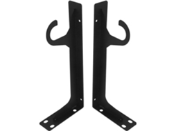 Suporte De Parede Resistente Metal Preto 30cm Com Ganchos Para Varão Armário, Ideal Para Prateleiras E Cabideiros