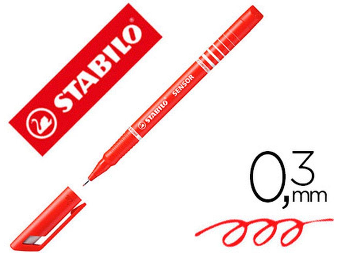 Marcador Stabilo Sensor Ponta de Fibra 0.3mm Vermelho