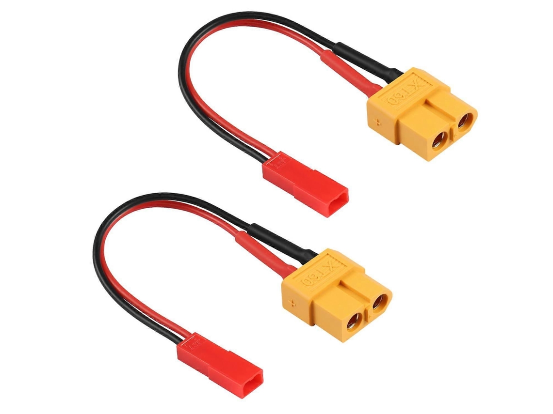 Par De Adaptadores De Conexão Xt60 Fêmea Para Jst Macho, Cabo Conversor 22awg Para Carregamento De Baterias Rc, Carros E Quadricópteros