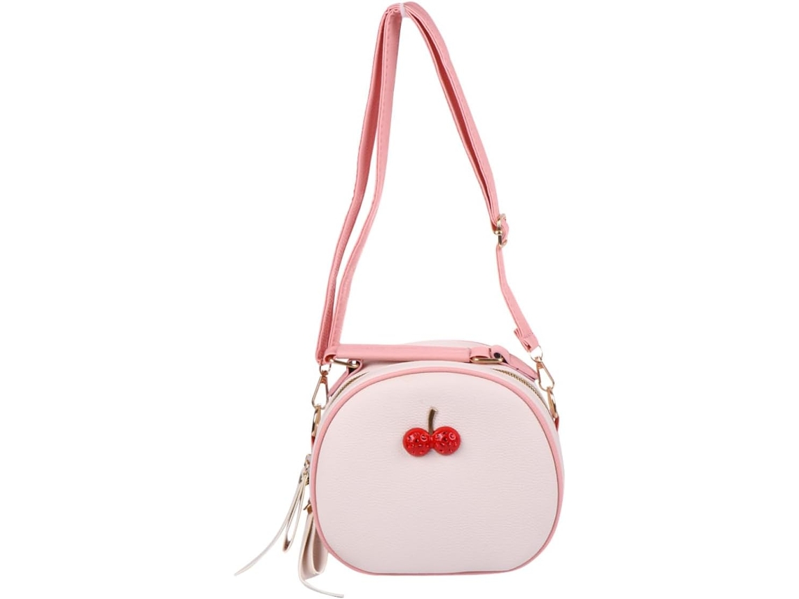 Bolsa De Ombro Feminina Bege Em Pu, Grande Capacidade, Resistente Ao Desgaste, Estampa De Cereja, Ideal Para Banquetes.