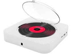 Leitor De Cd Portátil Com Rádio Fm 5 3, Usb Tf Aux, Alto Falante Estéreo De Parede Com Display Led, Controle Remoto E