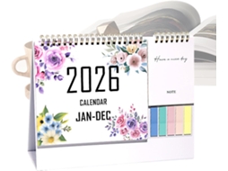 Calendário de Mesa, Mensal a Dezembro 2026, com para Anotações e Agenda. Material o CHABERLU