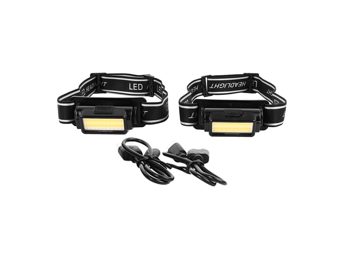2026 2 Peças Lanterna Frontal Abs Impermeável Recarregável Cob Ultra Brilhante para Trekking Camping Pesca Ao Ar Livre