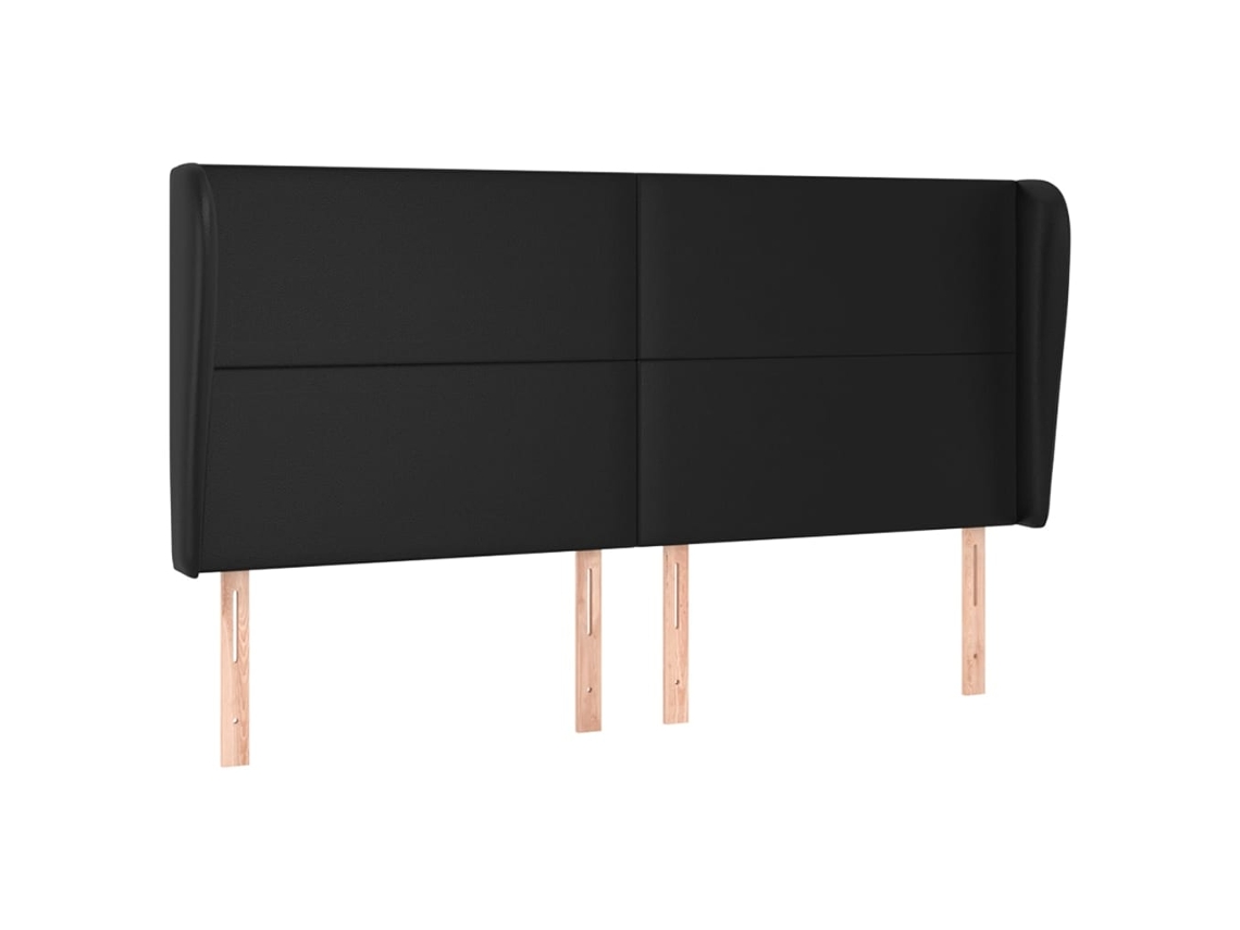 Headboard, Headboards Vidaxl Preto Couro Artificial (163 X 23 X 118/128 Cm)