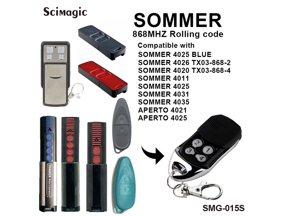 Controle Remoto De Substituição Para Sommer Aperto 4025v000/ 4020 4026 4011 4025 4031 4035 4021 Apert, Novo