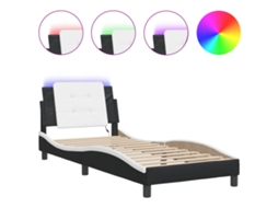 Bed Frame, Bed Frames Vidaxl Preto Couro Artificial (90 X 200 Cm)